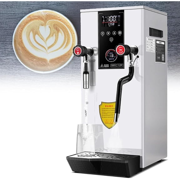 Commercial Milk Frothing Machine, 12L Water Boiler, Multi-Purpose Electric Steam Foam Maker, with LED Display, for Tea Coffee Shop, Dessert Shop
