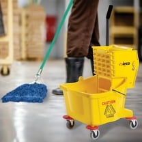 Commercial Mop Bucket with Wheels, 26 Quart Capacity, Durable Yellow Design