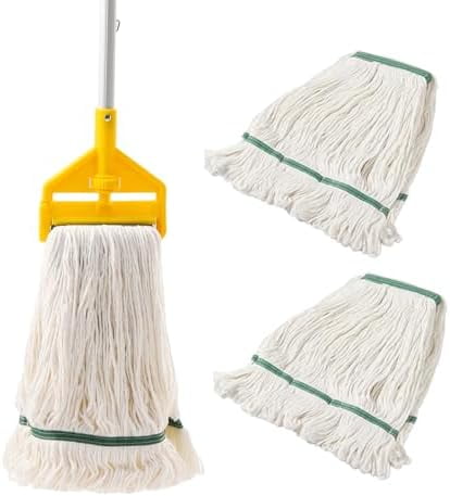 Commercial Heavy Duty Mop With 3 Replacement Heads - 59 Stainless Steel Handle For Floor Cleaning