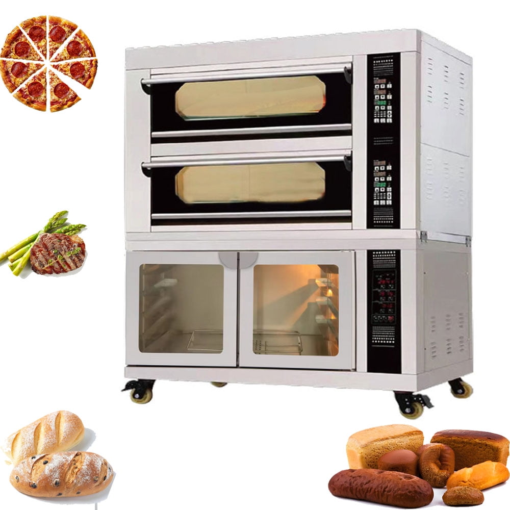 Commercial Movable Electric Triple Pizza Oven Baking and Fermentation  Combination Oven 220V 3PH, image size:1000x1000