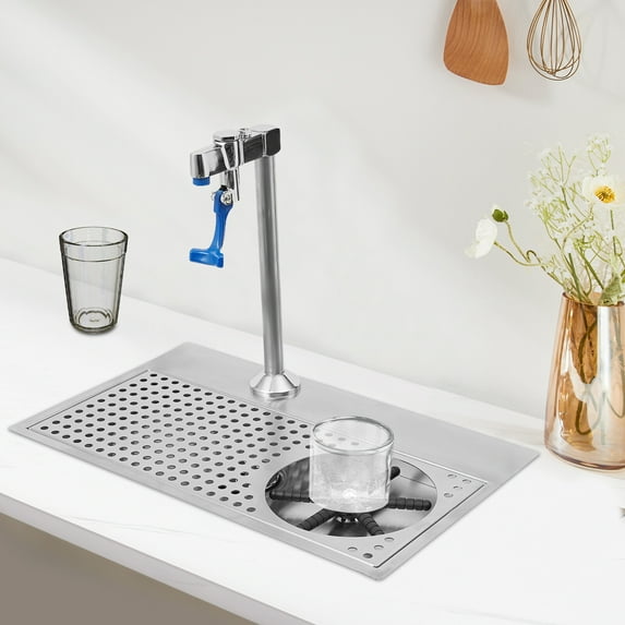 Commercial Multi-Angle Glass Cup Washer Cup Cleanning Rinser W/ Faucet Bar Cafe