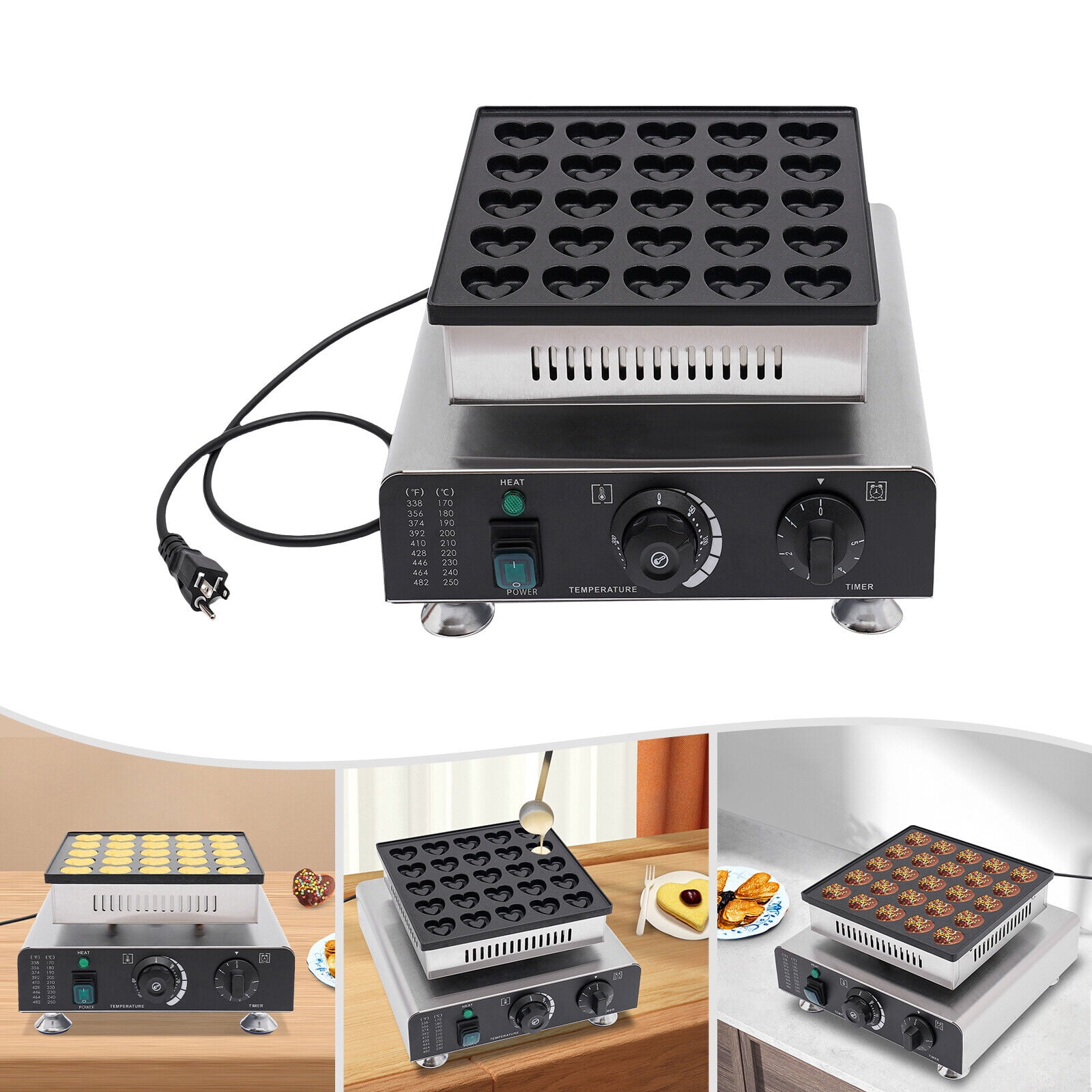 Commercial Nonstick Pancake Baker Machine Mini Pancake Maker 25PCS, 50