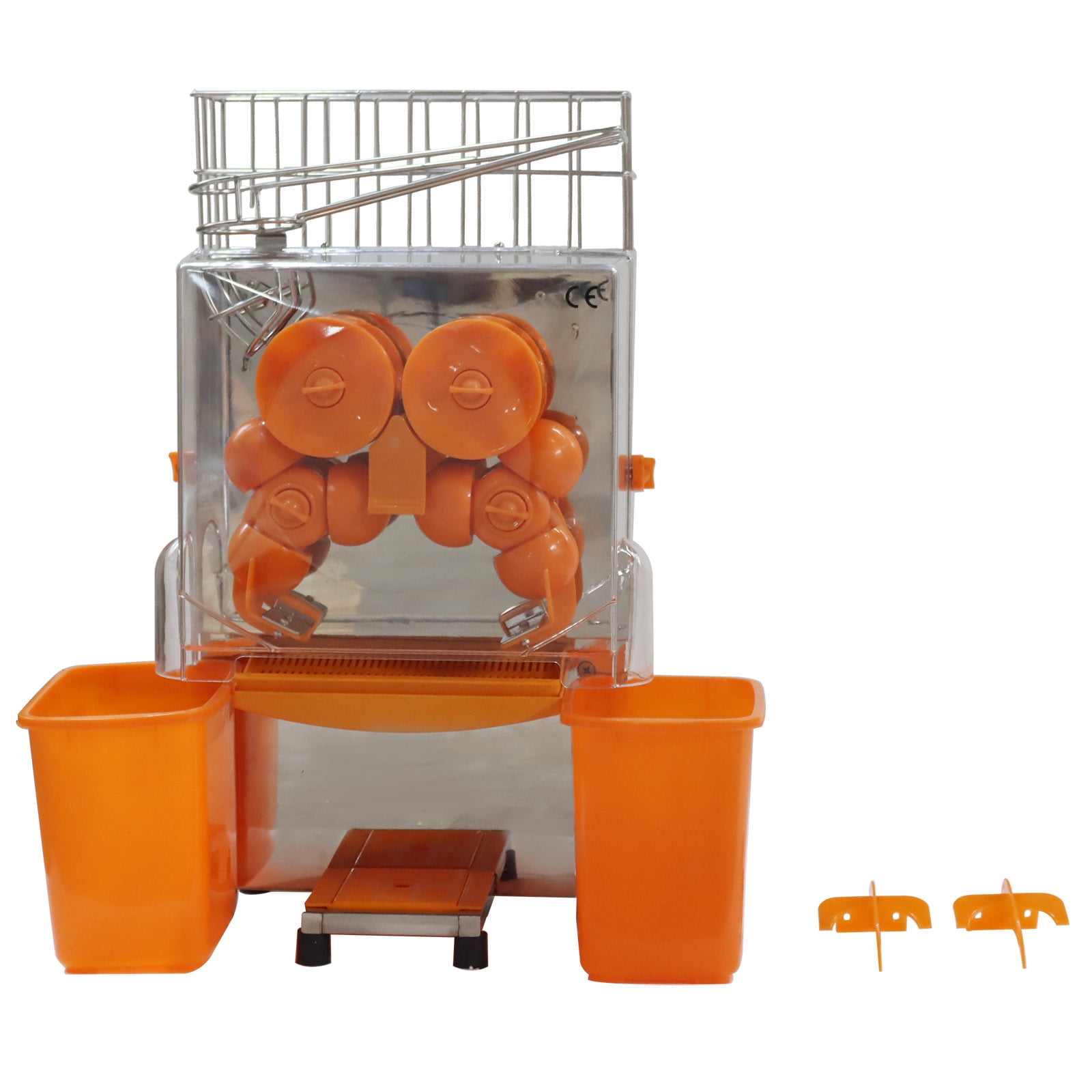 Commercial Orange Juicer Citrus Lemon Tangerines Squeezer Extractor 110V 20-22 oranges per minute with 4 Nylon Gear and 2 Plastic Bucket
