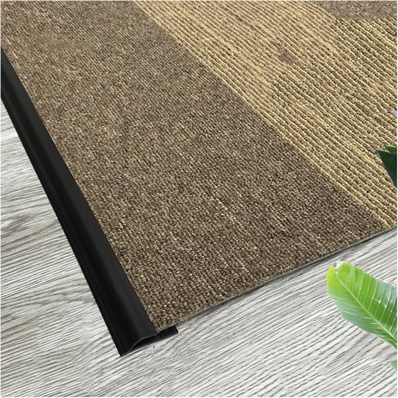 Commercial PVC Carpet Edge Trim Strip Self Adhesive, Waterproof Runner Rugs Edge Wrapping Strips for House Kitchen Entry (Black 1m(3.3ft))