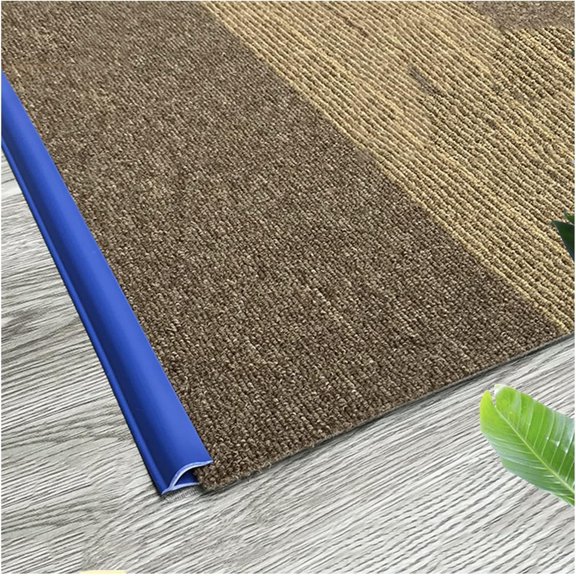 Commercial PVC Carpet Edge Trim Strip Self Adhesive, Waterproof Runner Rugs Edge Wrapping Strips for House Kitchen Entry (Blue 4m(13ft))