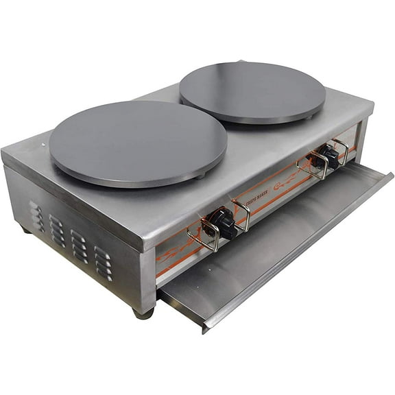 Commercial Pancake Maker Gas Crepe Machine Pan Double Griddles