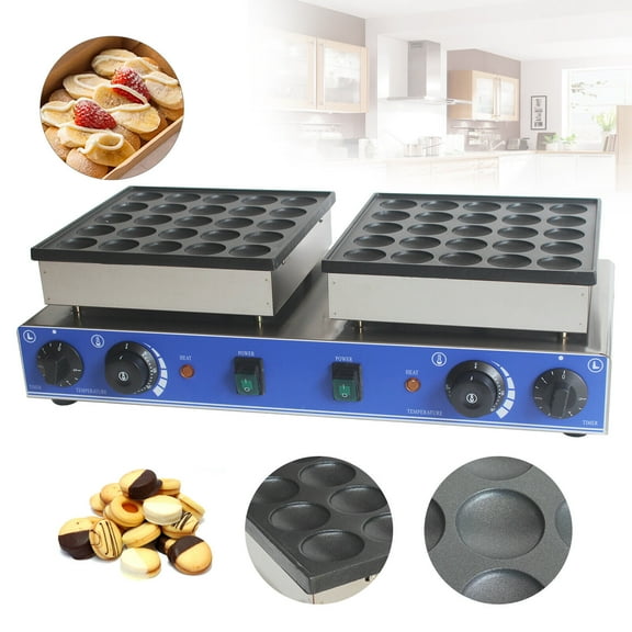 Commercial Pancake Maker Machine | 50pcs Capacity, Dual Head, Non-Stick Cast-Iron Plates, Stainless Steel Body, Precise Temp & Time Control | Ideal for Restaurants, Cafes, Food Trucks