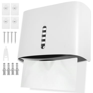 Commercial Paper Towel Dispenser Wall Mount Paper Towel Holder Large Capacity C Fold Hand Towel Dispenser Bathroom Tissue Dispenser (White)