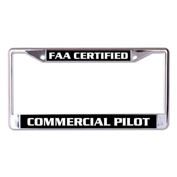 Commercial Pilot Chrome License Plate Frame