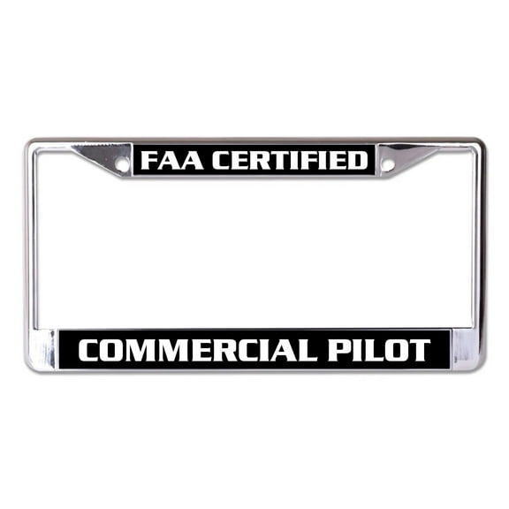 Commercial Pilot Chrome License Plate Frame