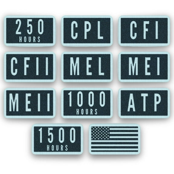 Commercial Pilot Milestone Patch Set, Hook and Loop Patches