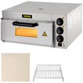 Commercial Pizza Oven 14 in. Single Deck Layer 1300Watt Stainless