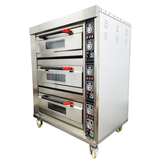 Commercial Pizza Oven Movable Bakery Baking Oven Stainless Steel 6 Tray 3 Layer 220V