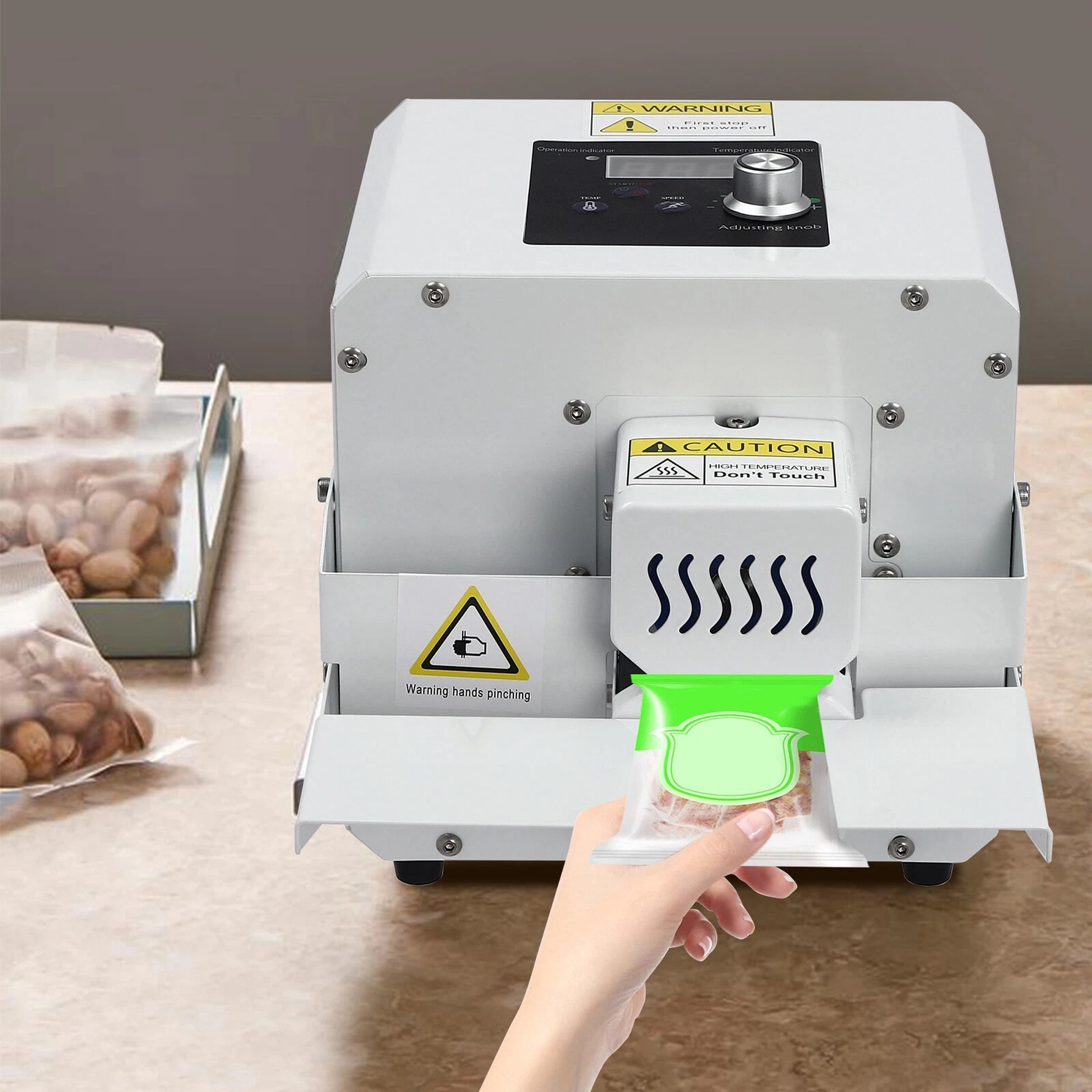 Commercial Plastic Bag Sealer Automatic Food Plastic Bag Heat Sealing ...