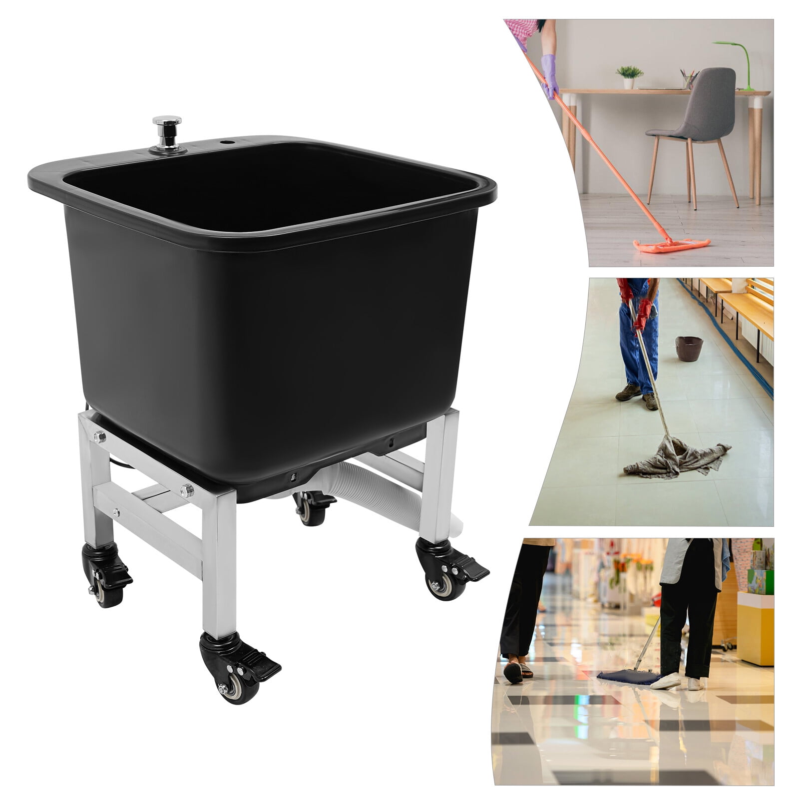 Commercial Plastic Floor Mop Sink - 15.75*15.75*19.88" Mop Buckets Utility Sink for Restaurants, RVs, Bars, Garages, Patios
