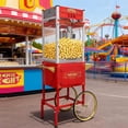 thumbnail image 1 of Commercial Popcorn Machine with Cart – 20 oz Kettle Vintage-Style Popcorn Popper on Wheels with Tempered Glass, Warming Deck, 1440W Countertop Popcorn Maker for Parties, Home Theater & Events, 1 of 8