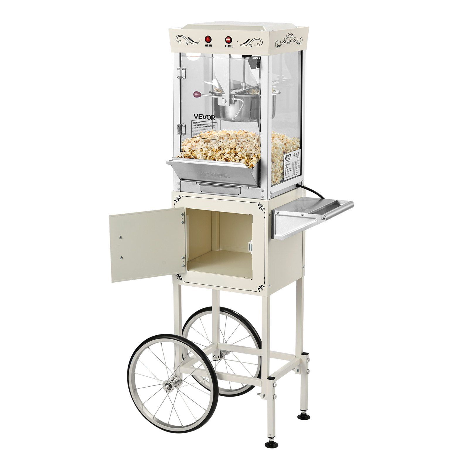 Purchase Popcorn Machine Commercial Popcorn Machine with Cart - 800W 8oz Stainless Steel Kettle ...