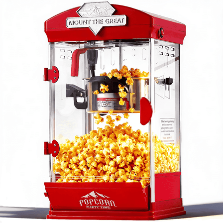 Enyopro Popcorn Maker Machine, 10oz Kettle Popcorn Machine with Warming Deck, Countertop Popcorn Popper for Movie Theatre, Parties, Black