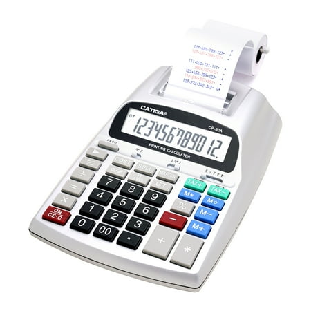 Commercial Printing Calculator, 12-Digit LCD Display, 2.03 Lines/Second, Two-Color Printing, AC Adapter (Silver) price history and forecast - Catiga Electronics Commercial Printing Calculator