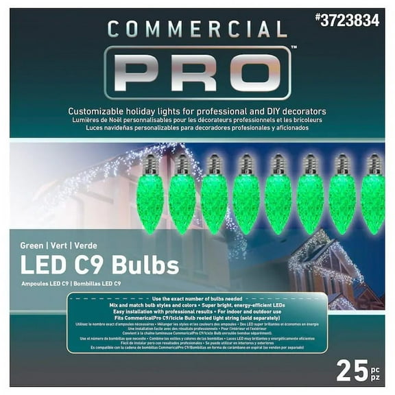 Commercial Pro CPro Light LED Bulbs-S/25-C9 Green Item #3723834 Model #111388
