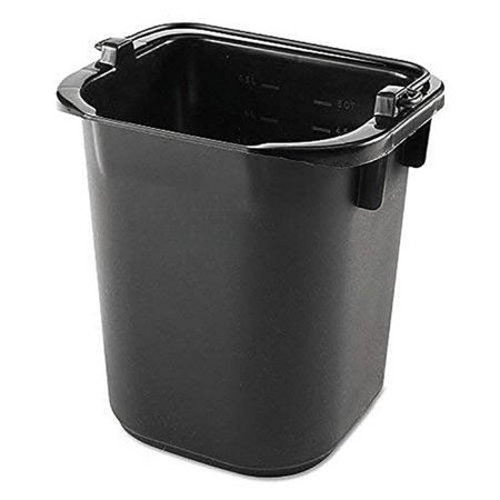 Commercial Products Heavy-Duty Cleaning Pail, 5-Quart, Black, Utility Bucket with Built-In Spout and Handle for House Cleaning/Storage/Livestock Feeding