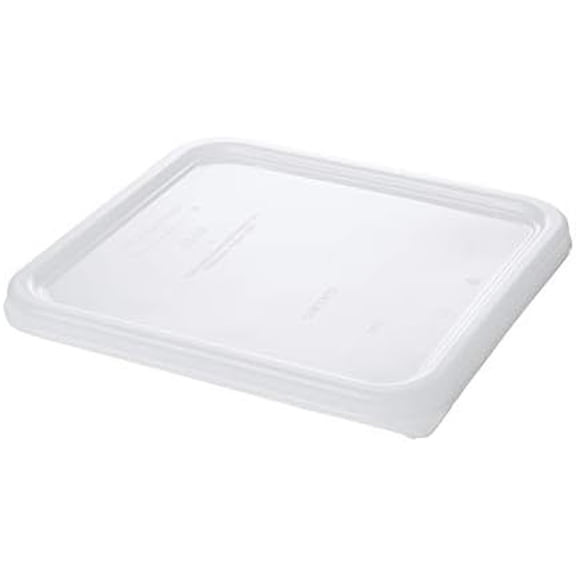 Commercial Products Large Lid For 2/4/6/8 Qt. Plastic Space Saving Square Food Storage Container, White, Lid for Kitchen/Restaurant/Cafeteria for Wet/Dry Food Storage