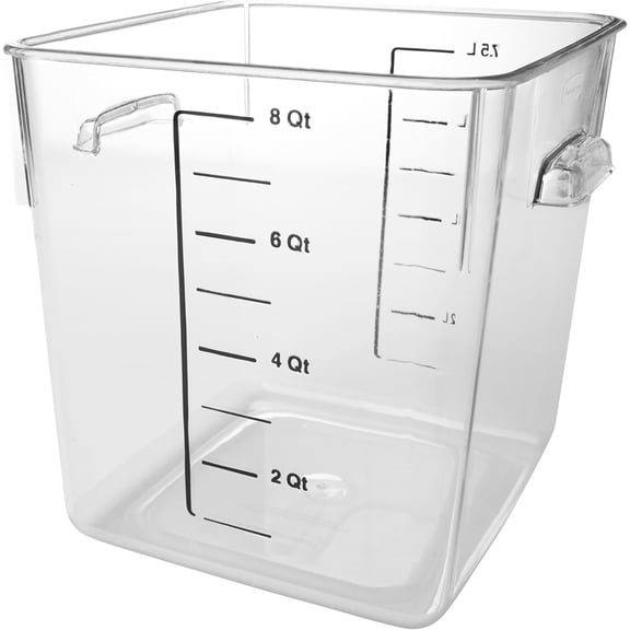 Commercial Products Large Lid For 2/4/6/8 Qt. Plastic Space Saving Square Food Storage Container, White, Lid for Kitchen/Restaurant/Cafeteria for Wet/Dry Food Storage