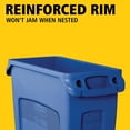 thumbnail image 1 of Commercial Products Slim Jim Plastic Rectangular Recycling Bin/Trash Can with Venting Channels 23 Gal Blue for Kitchens/Classrooms/Offices/Back of House, 1 of 7