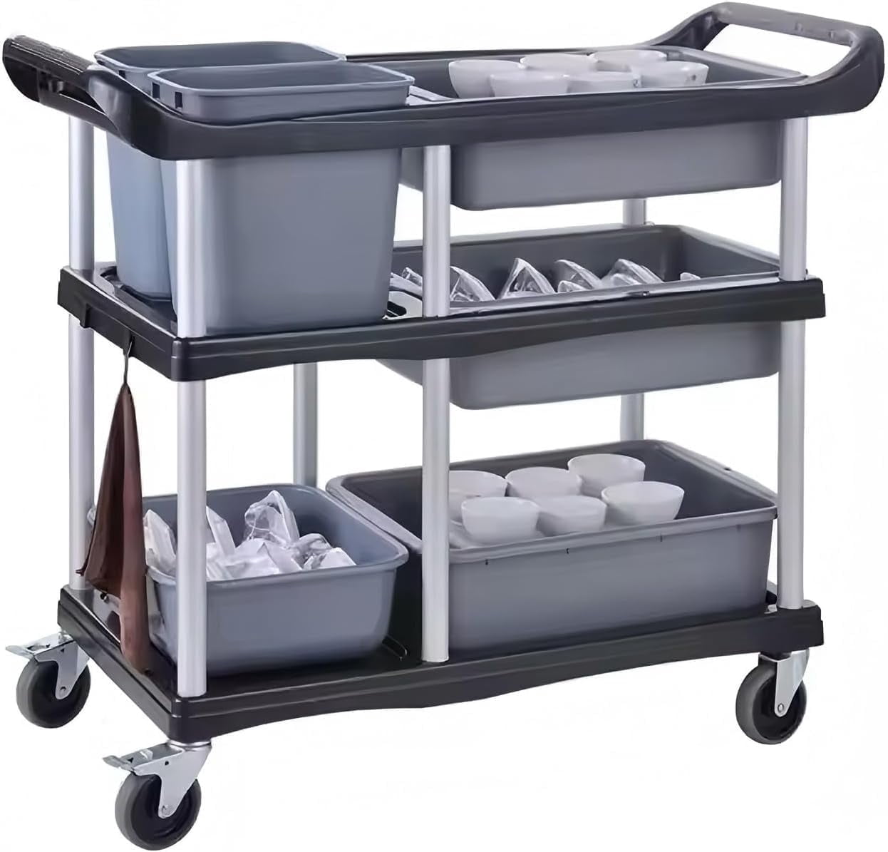 Commercial Products Standard Bus Box/Utility Cart,Gray Large Bus Tub ...