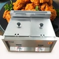 thumbnail image 1 of Commercial Propane Deep Fryer Countertop 12L Gas Fryer 2 Wells Stainless Steel, 1 of 19