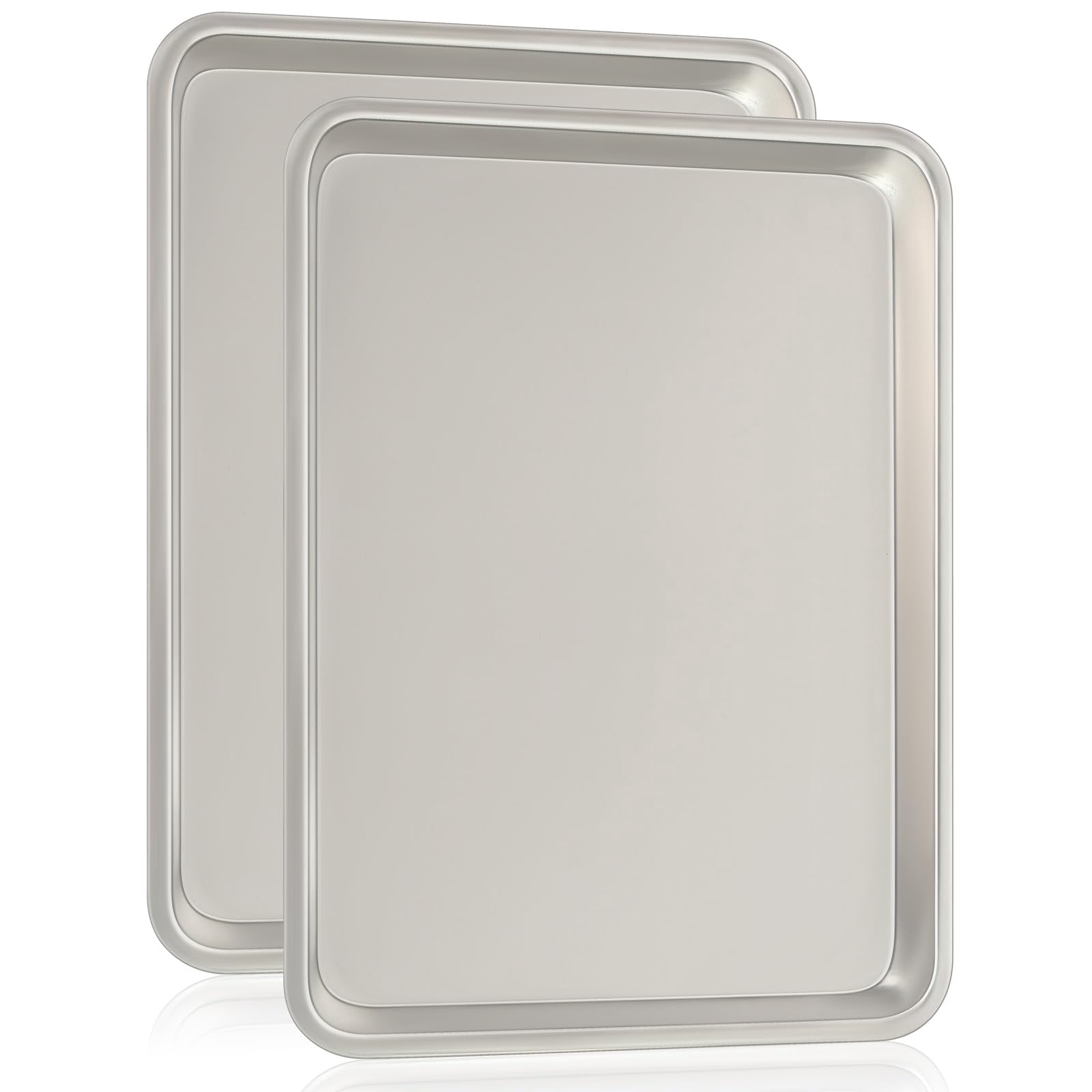 Commercial Quality Baking Sheet Pan Set  Aluminum Cookie Encapsulated Galvanized Steel Rim Warp Resistant Baker's Quarter Tray Pans For Roasting