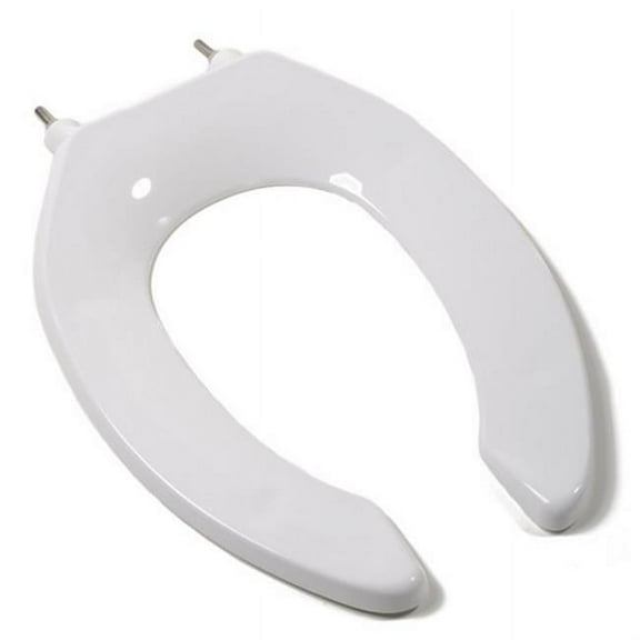 Commercial Quality Elongated Toilet Seat with Stainless Steel Hinges Post & protective, White