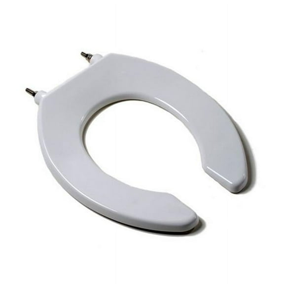 Commercial Quality Round Toilet Seat with Stainless Steel Hinges Post & Check Hinges, White
