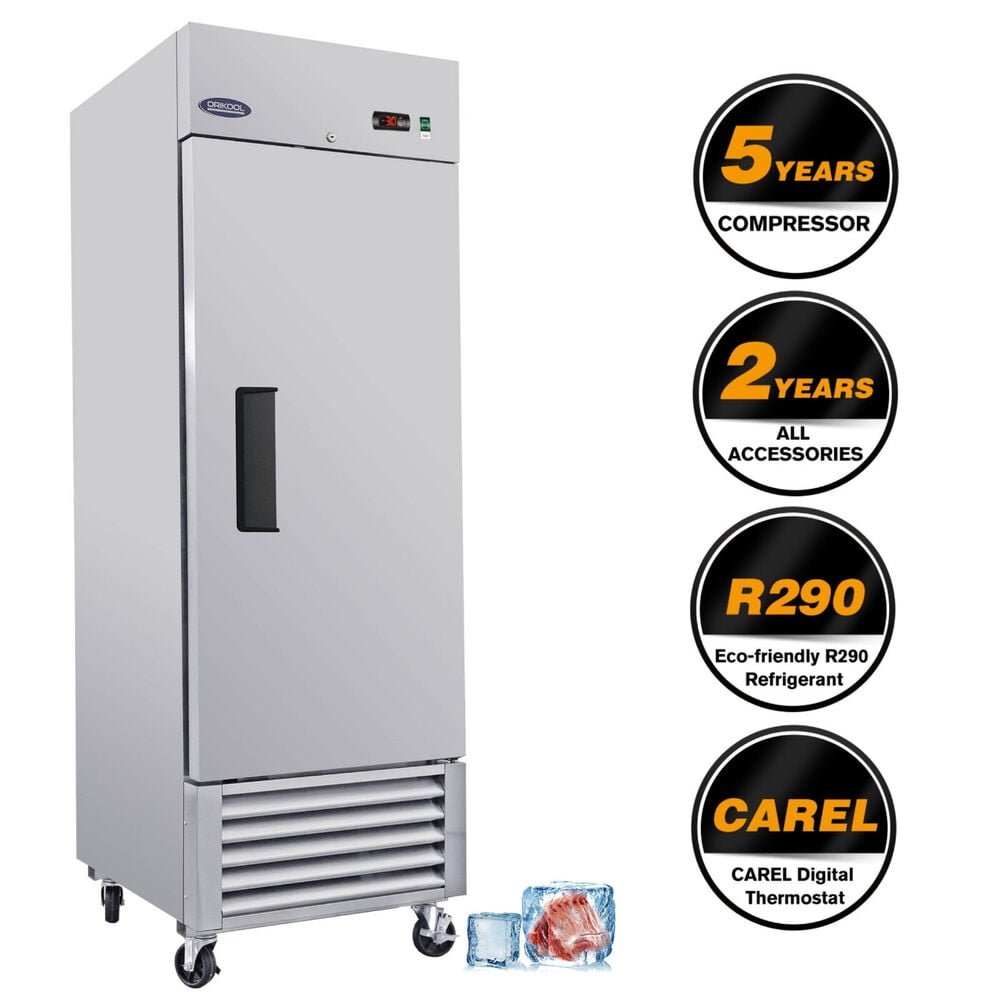 Commercial Reach In Freezer, ORIKOOL 27 Inch Commercial Freezer 1 Door 23 Cu.ft