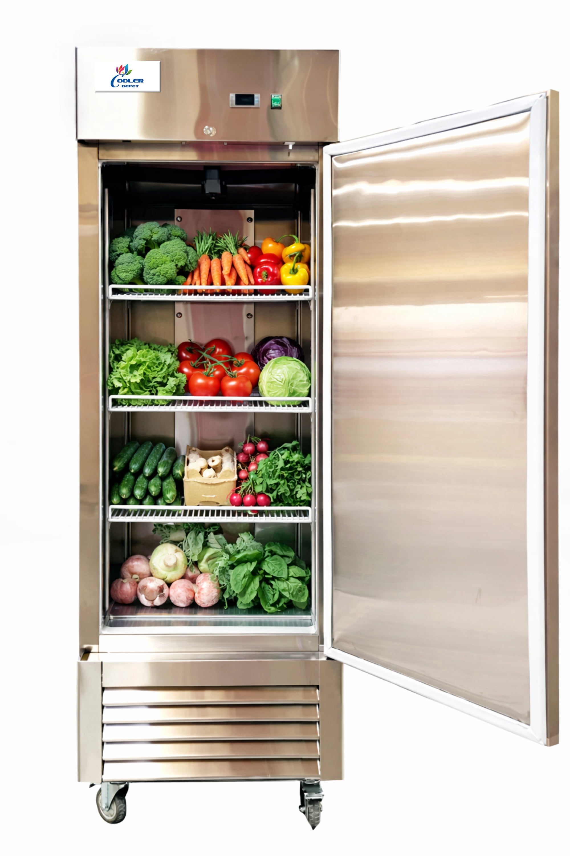 Cooler Depot 27in. 23 Cu.ft Commercial Reach-In Upright Refrigerator, Stainless Steel