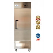 27 Single Door Commercial Refrigerator   Stainless Steel Reach-In Cooler, 23 Cu. Ft. Bottom-Mounted Compressor, ETL/NSF Certified