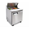 thumbnail image 1 of 27" Commercial Refrigerated Sandwich Prep Table, Stainless Steel Salad & Sandwich Refrigerator, Digital Temperature Control, NSF ETL, 1 of 13