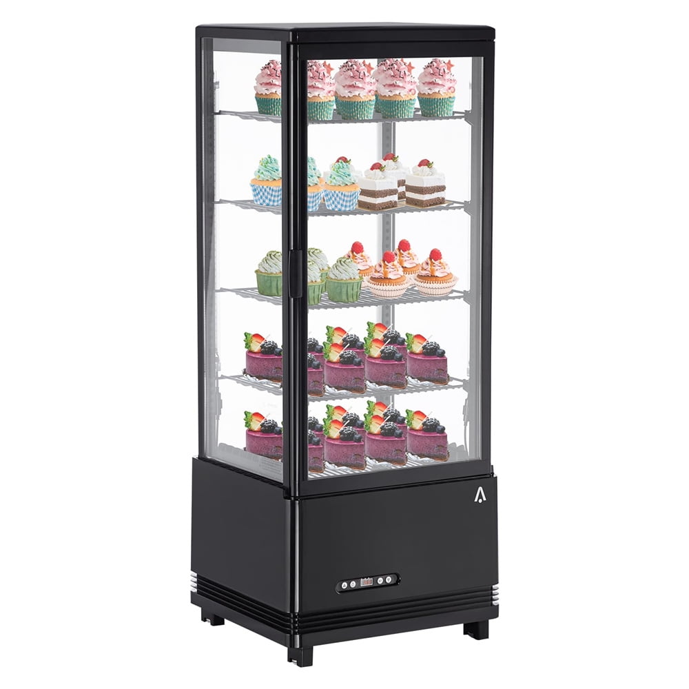 Commercial Refrigerator - 3.46 cu.ft. 98L, Upright Beverage Cooler, Countertop Design with LED Light, Ideal for Home, Store, Gym, Office, and Cafe Restaurant