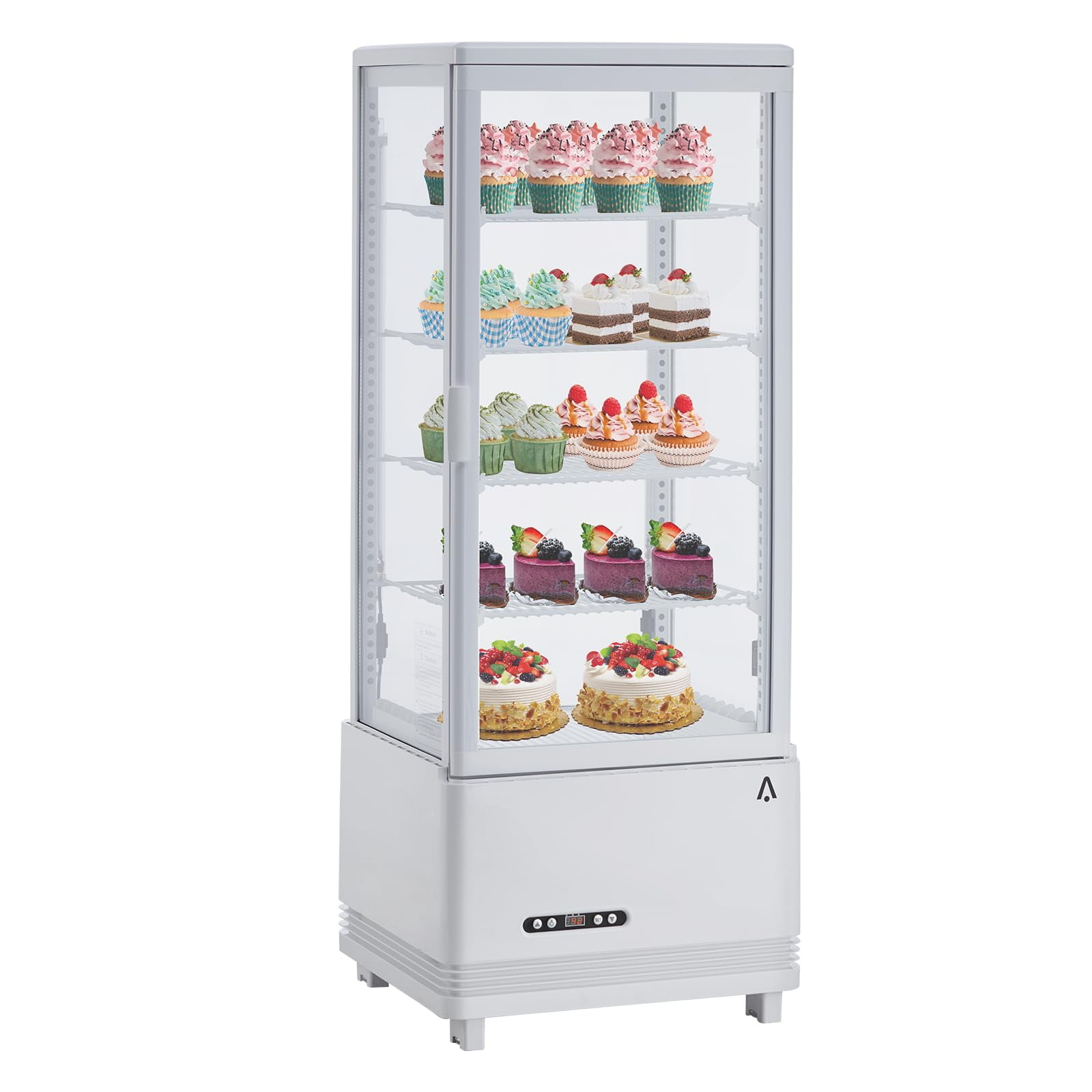Commercial Refrigerator - 3.46 cu.ft. 98L, Upright Beverage Cooler, Countertop Design withLight, Ideal for Store, Gym, Office,Cafe Restaurant