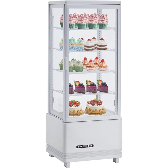 Commercial Refrigerator Display Case, 3.46 Cu. FT (98 L) Commercial Cake Refrigerator, Upright Beverage Cooler, Countertop Design, for Home, Store and Cafe, Bakery