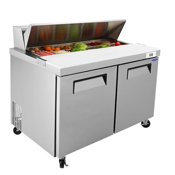 Camellia River 48" Prep Table Refrigerator for Pizza & Sandwich Preparation