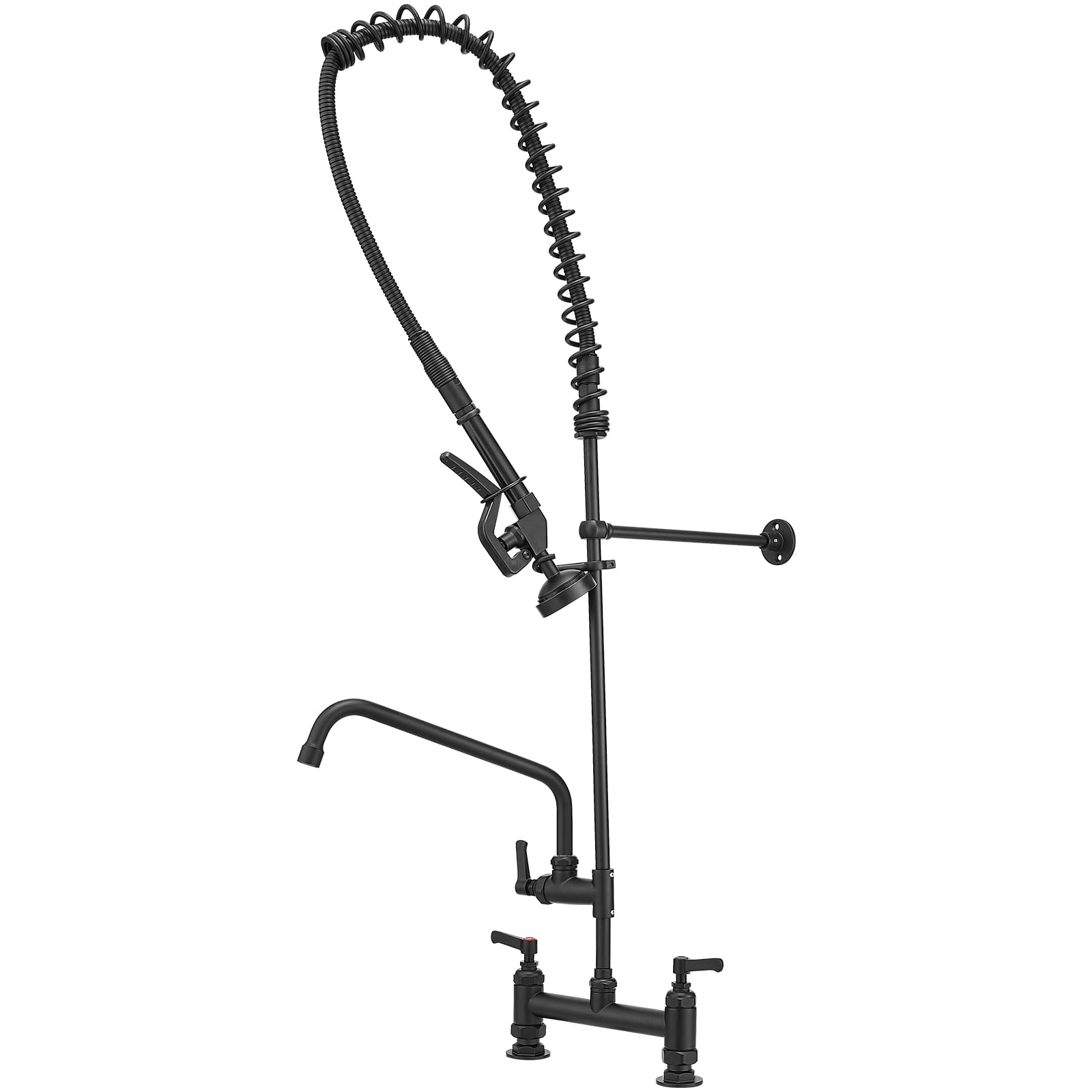 Matte Black Stainless Steel Pull-Down Kitchen Faucet with Spray