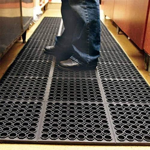 Commercial Rubber Floor Mats 3FT x 5FT Anti-Fatigue Rubber Matting with Drainage Holes Heavy Duty Doormat for Restaurant Industrial Garden Bar Bathroom Indoor Outdoor Wet Area$$Garden &