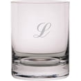 thumbnail image 1 of Commercial Script Etched Monogram 11oz StolzleNew York Crystal Rocks Glass Letter L, 1 of 1