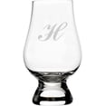 thumbnail image 1 of Commercial Script Etched Monogram Glencairn Crystal Whisky Glass Letter H, 1 of 2