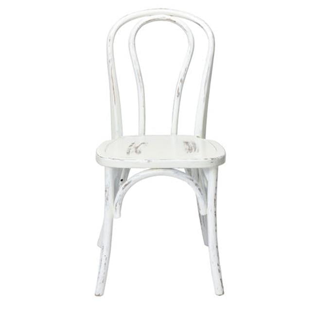 Off-White Wooden Cross Back Chiavari Side Chair
