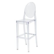 Commercial Seating Products Clear Polycarbonate Kage Barstool with Back-Color:Clear,Quantity:1