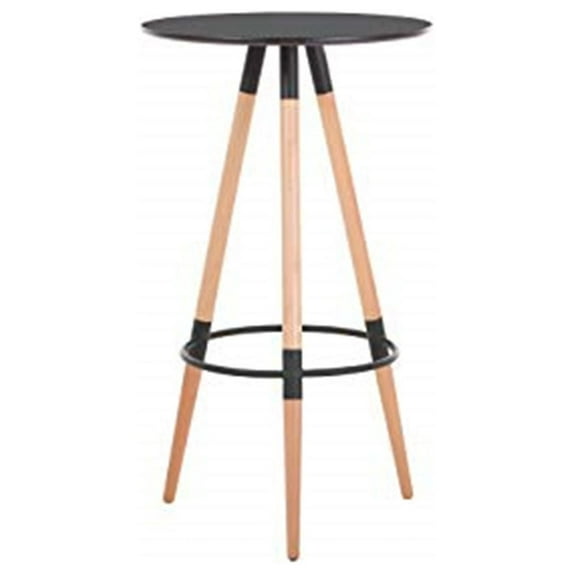 Commercial Seating Products Minimalist Mid Century Modern Design 14.5''x14.5'' Round Black Bar height Table