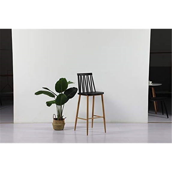 Commercial Seating Products Minimalist Modern Windsor Bar Height Dining Barstool - Black