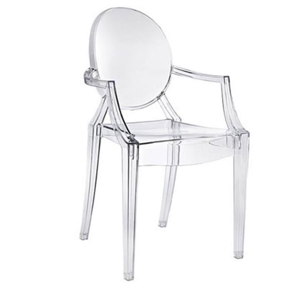 Commercial Seating Products RPC-Kage-KID-Arms-CL-WEB1 Polycarbonate Kids Chair with Arms, Clear